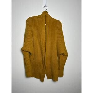 Cozy Mustard Open-Front Sweater
